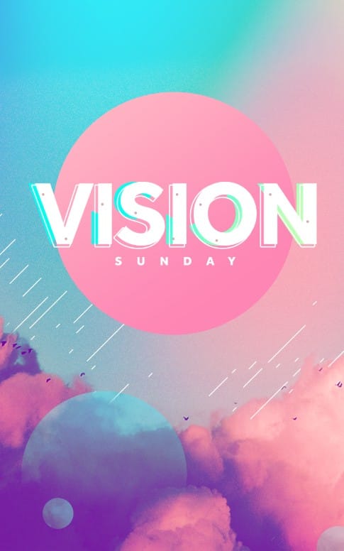 Vision Sunday Bright and Colorful Church Service Bulletin