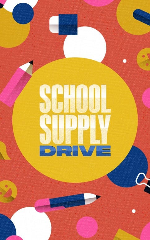 School Supply Drive Pencil Church Bifold Bulletin