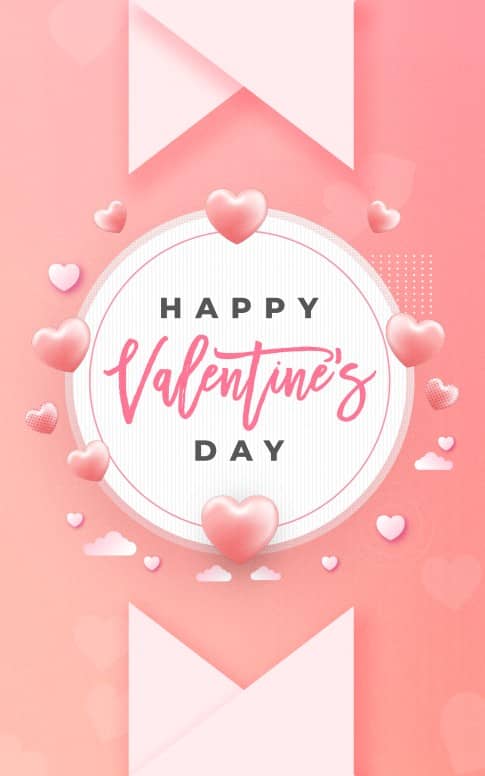 Valentine's Day Pink Church Bifold Bulletin