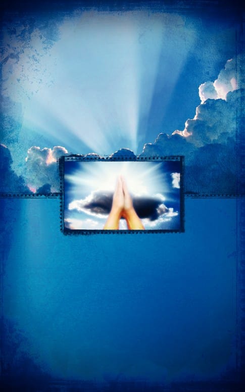Praying Hands In The Clouds Bulletin Cover