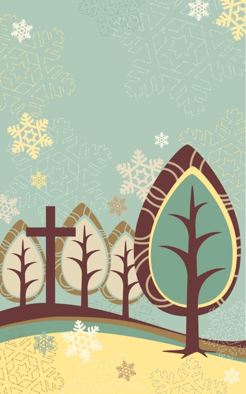 Trees and Cross Winter Bulletin Cover