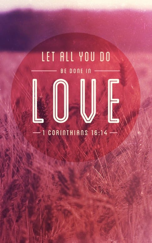 1 Corinthians 16:4 Love Bulletin Cover