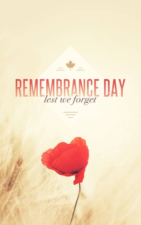 Remembrance Day Red Poppy Religious Bulletin