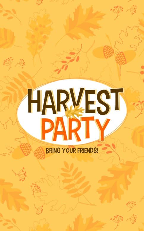 Harvest Party Church Bulletin Template