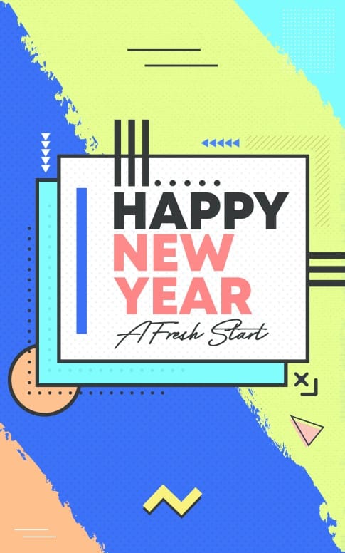 Happy New Year Fresh Start Church Bifold Bulletin