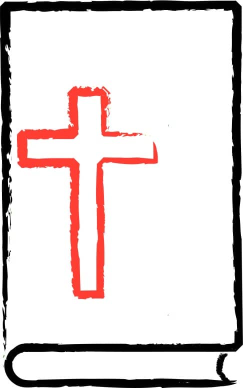 Red Cross on Black Outline Bible