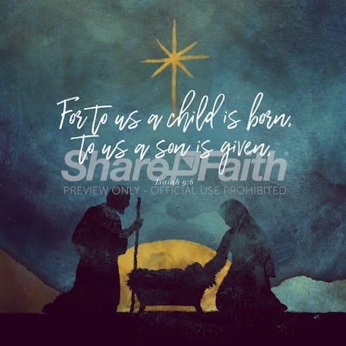 A Child Is Born Christmas Social Graphic