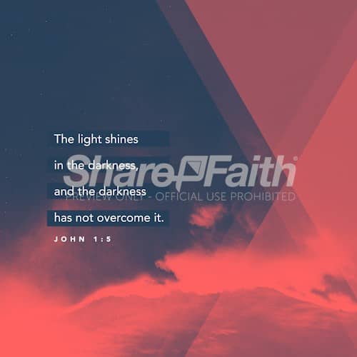John 1:5 Light Shines In The Darkness Social Media Graphic