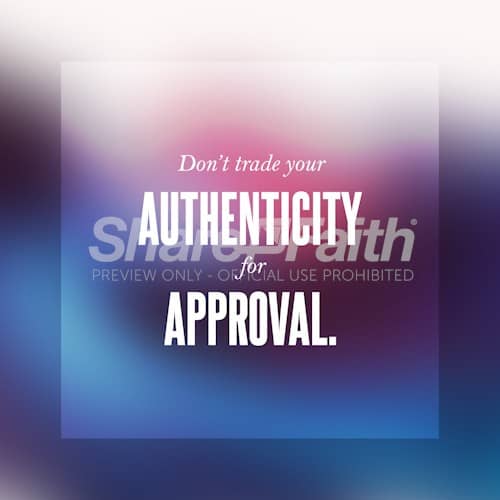 Authenticity Over Approval Square Centered Social Media Graphic