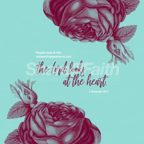 The Lord Looks At The Heart Roses Social Media Graphic