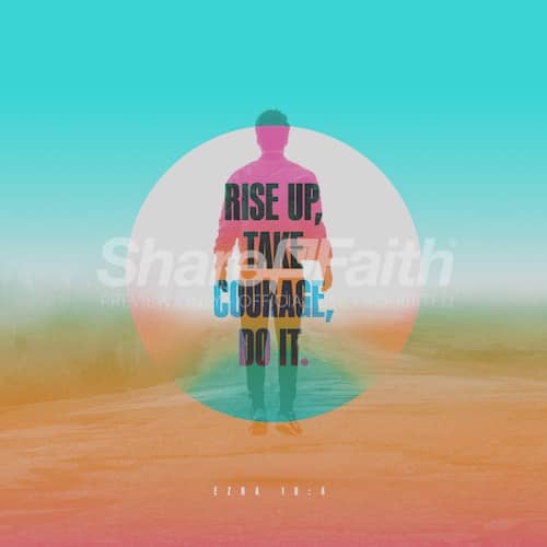 Rise Up Courage Man Sand Dunes Social Media Graphic