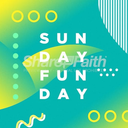 Sunday Fun Day Bright Colors Social Media Graphic