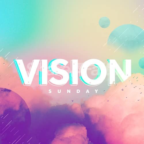 Vision Sunday Bright and Colorful Church Service Social Media Graphics