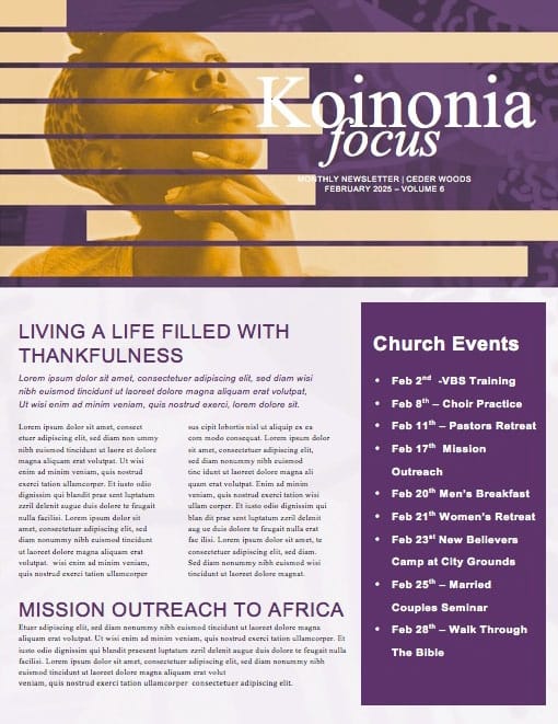 Black History Month Church Newsletter