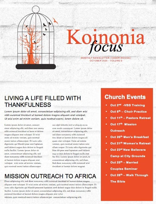 Freedom and Purpose Church Newsletter Template