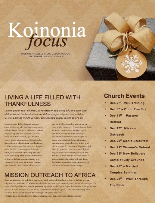 God's Gift Of Love Christmas Newsletter