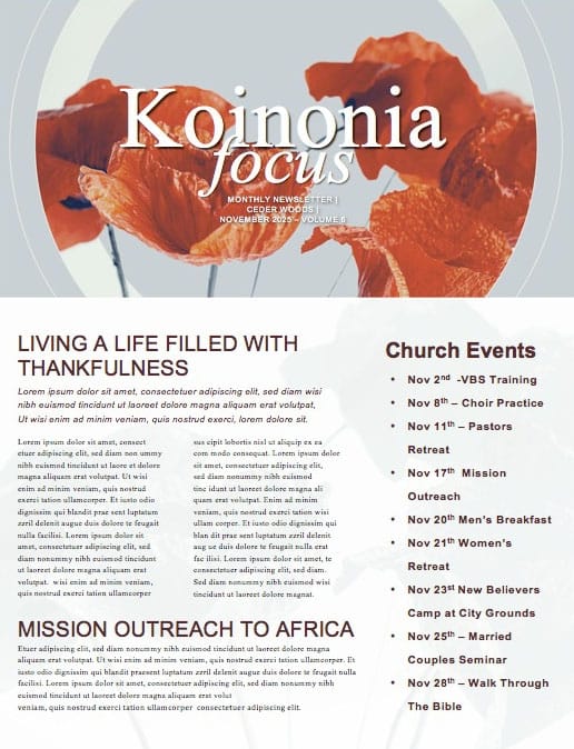 Remembrance Day Poppies Church Newsletter