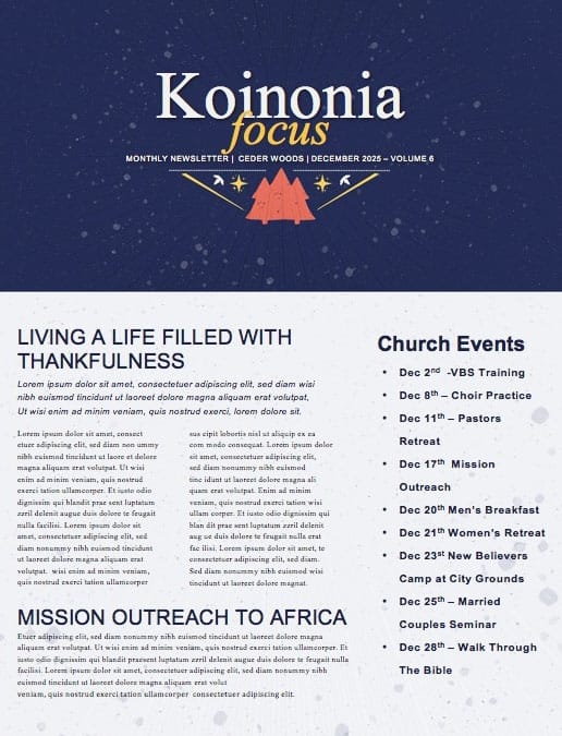 Different Kind Of Christmas Church Newsletter