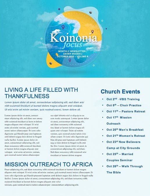 Tell The World Church Newsletter