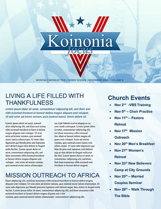 Veterans Day Set Newsletter
