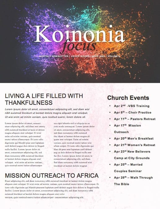 Grace And Truth Church Newsletter