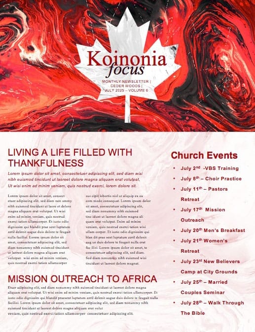 Canada Day Church Newsletter Design
