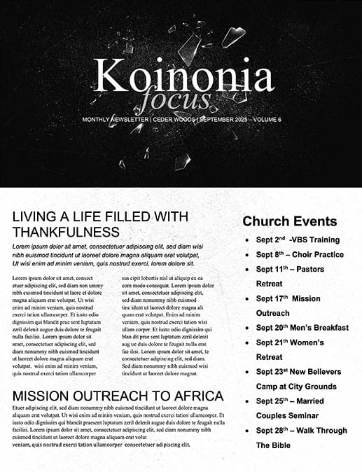 Breaking the Rules Church Newsletter