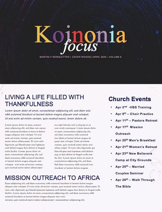 Win Build Send Church Newsletter