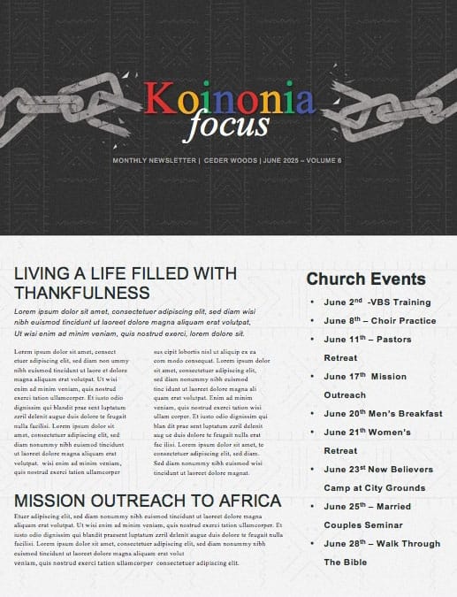 Juneteenth Freedom Church Newsletter