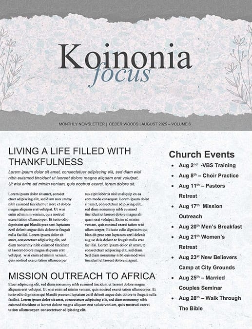 Women on a Mission Church Newsletter 2022