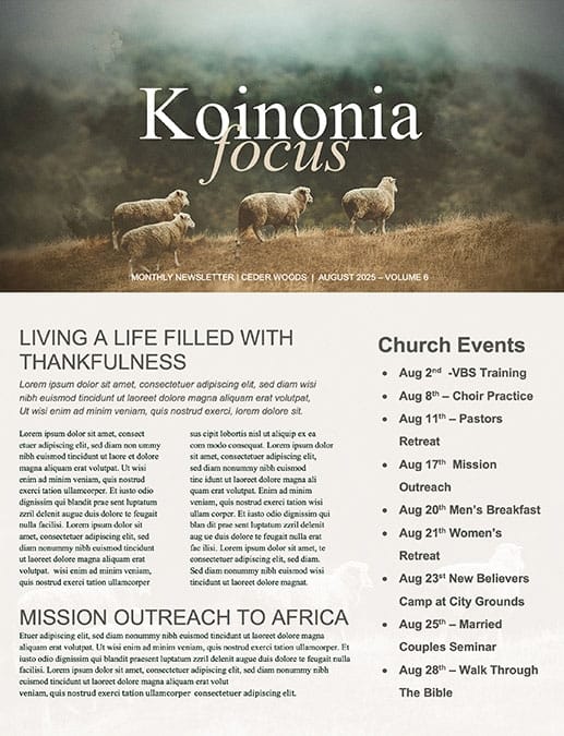 Good Shepherd Church Newsletter