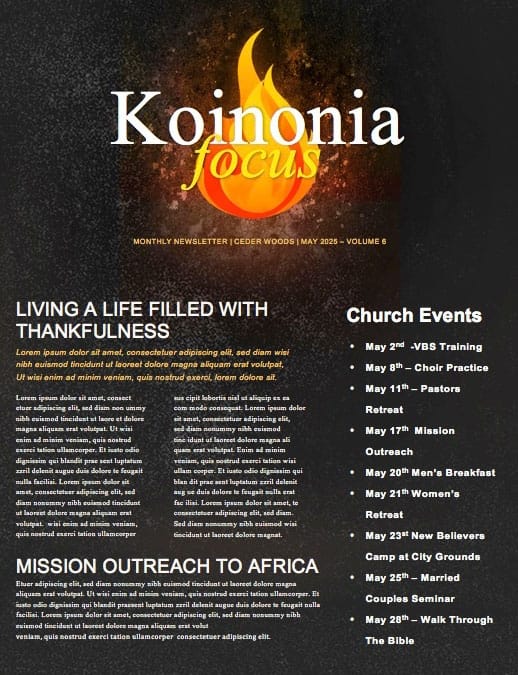Pentecost Gift Of The Holy Spirit Newsletter Template