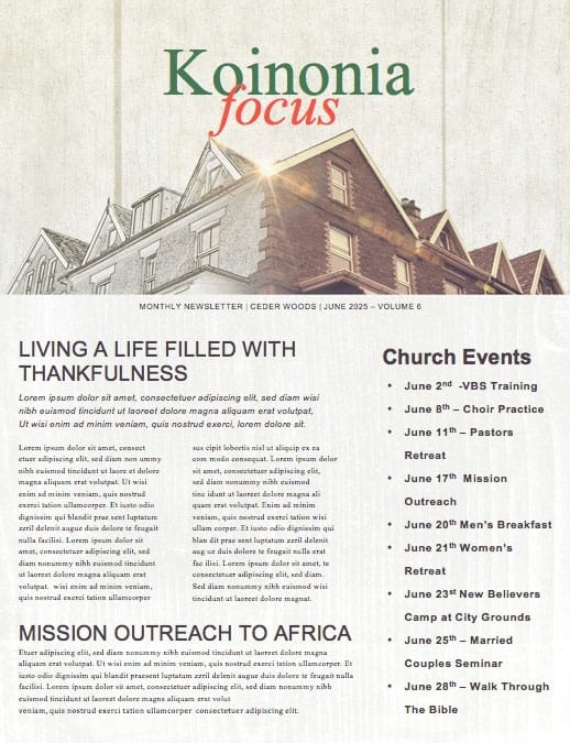 Fix It Church Newsletter Template