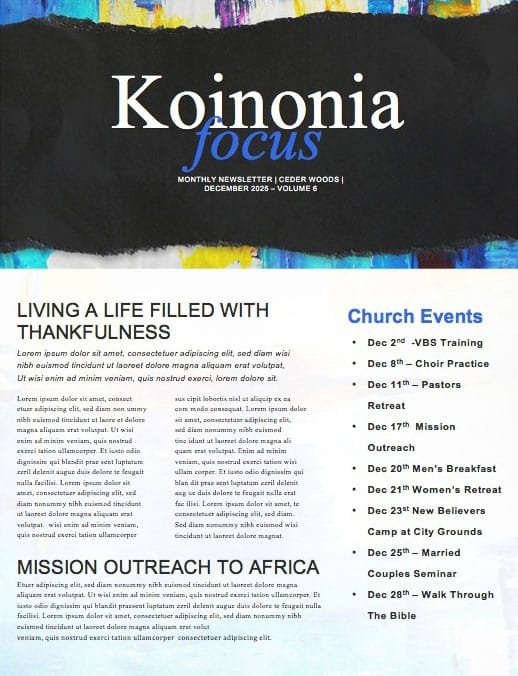 Anxiety Church Newsletter Template