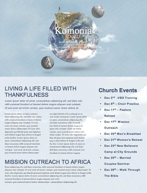 Into All The World Church Newsletter