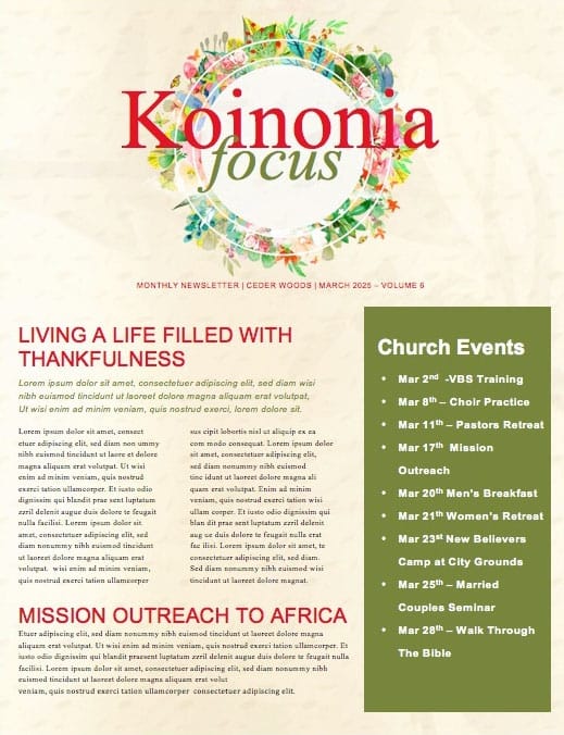 Spring Has Sprung Church Newsletter