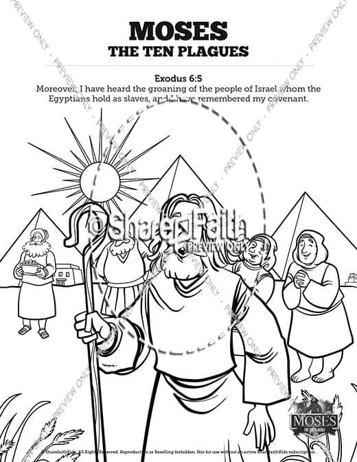 The Ten Plagues Sunday School Coloring Pages For Kids