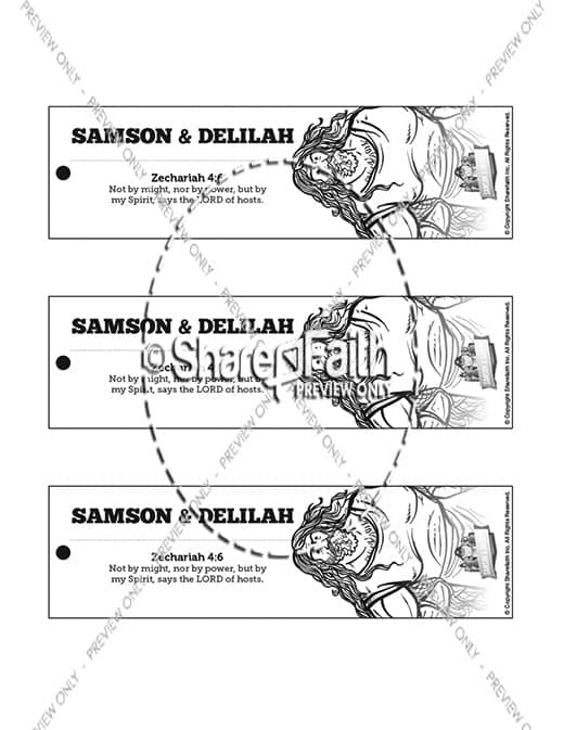 Samson and Delilah Bible Bookmarks