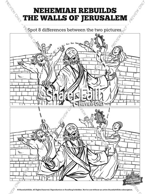 Book of Nehemiah Kids Spot The Difference