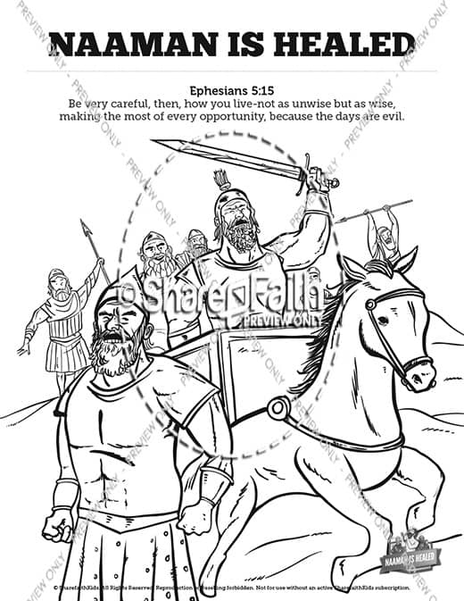 Naaman The Leper 2 Kings 5 Sunday School Coloring Pages