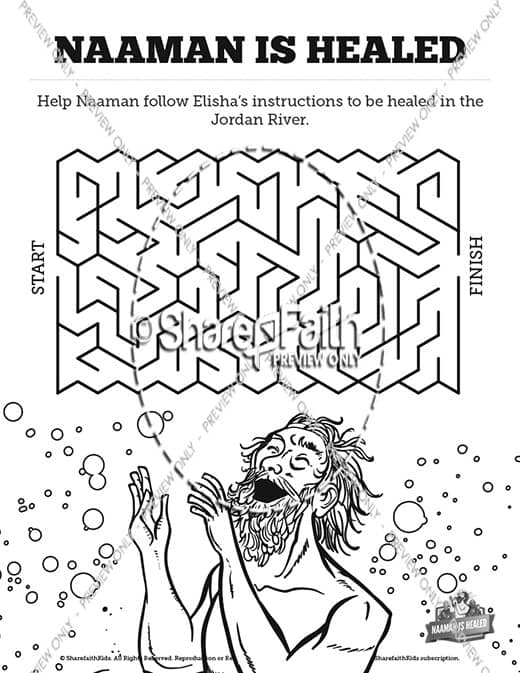 Naaman The Leper 2 Kings 5 Bible Mazes