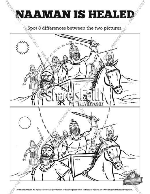 Naaman The Leper 2 Kings 5 Kids Spot The Difference