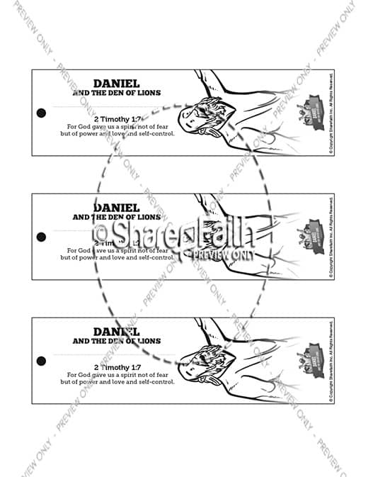 Daniel And The Lions Den Bible Bookmarks