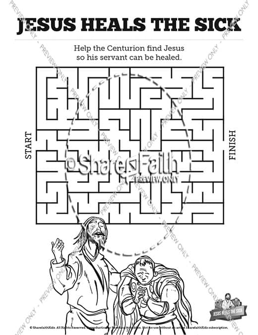 Jesus Heals The Sick Bible Mazes