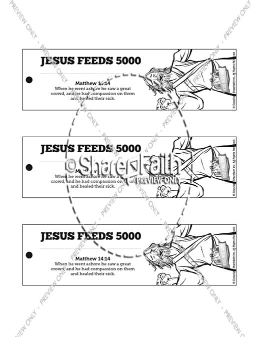 Jesus Feeds 5000 Bible Bookmarks