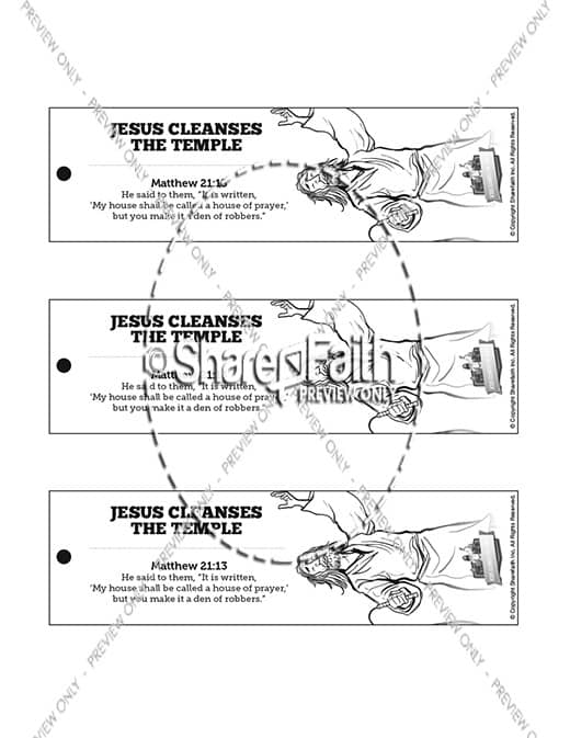 Matthew 21 Jesus Cleanses the Temple Bible Bookmarks