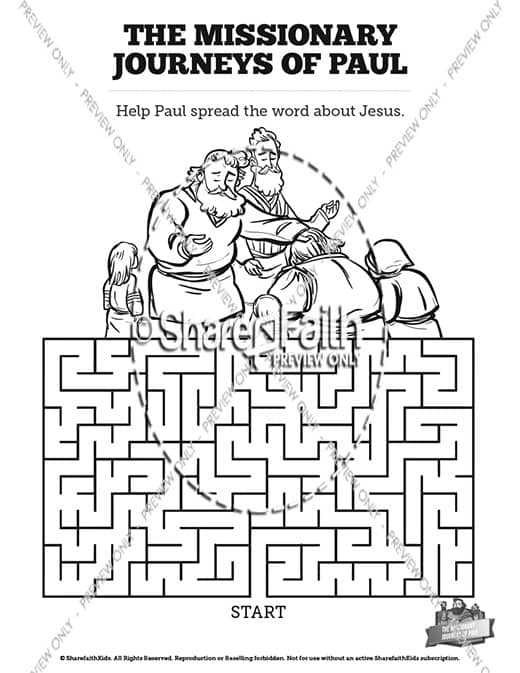 The Missionary Journeys of Paul Bible Mazes