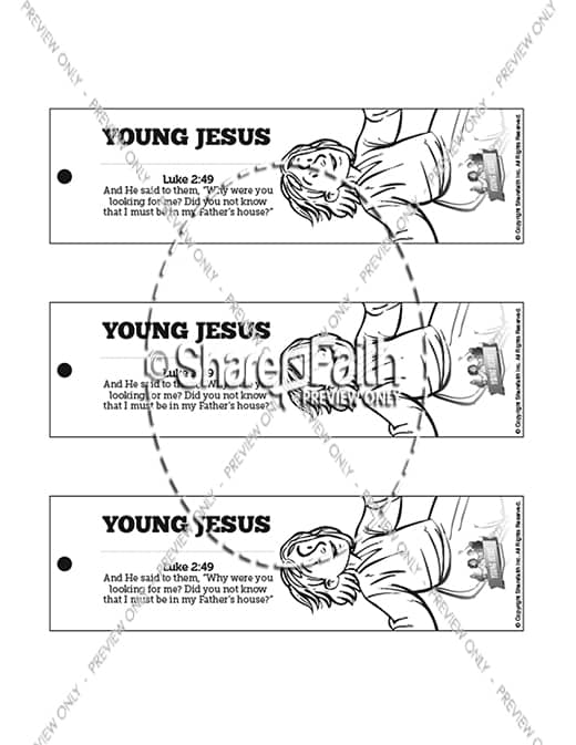 Jesus As A Child Bible Bookmarks