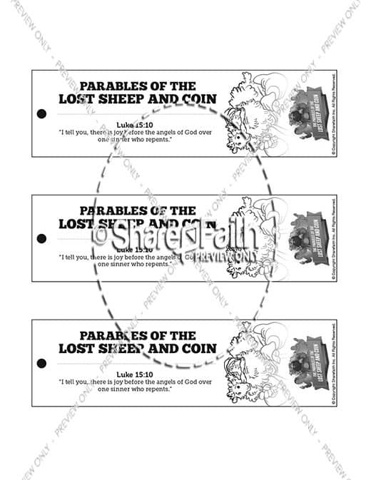 Luke 15 The Parables of the Lost Sheep and Coin Bible Bookmarks