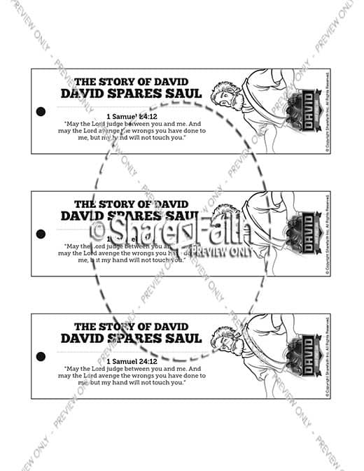 1 Samuel 23 24 David Spares Saul Bible Bookmarks
